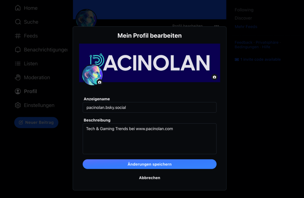 Bluesky-Profil-Banner-Upload-3 Bluesky Banner bearbeiten Schritt 3: Änderungen speichern